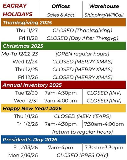 2025 Holiday Sched EAG
